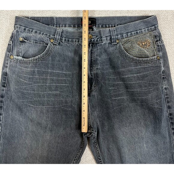 Vintage Phat Farm Jeans Men's 44x30 Gray Straight Leg Denim Hip Hop (Tag 46x34) - Picture 9 of 12